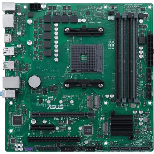 Asus PRO B550M C/CSM Desktop Motherboard   AMD B550 Chipset   Socket AM4   Micro ATX Alternate-Image1/500