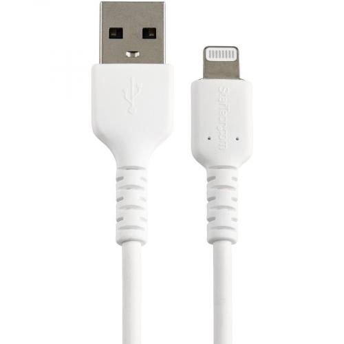 StarTech.com 6 Inch/15cm Durable White USB A To Lightning Cable, Rugged Heavy Duty Charging/Sync Cable For Apple IPhone/iPad MFi Certified Alternate-Image1/500