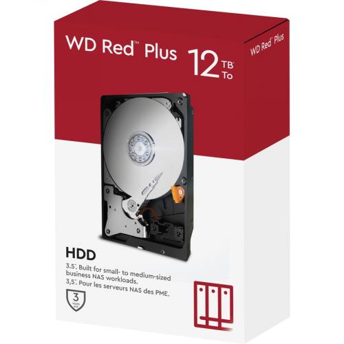 Western Digital Red Plus WD120EFBX 12 TB Hard Drive   3.5" Internal   SATA (SATA/600)   Conventional Magnetic Recording (CMR) Method Alternate-Image1/500
