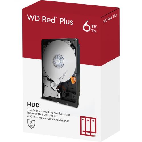 Western Digital Red Plus WD60EFZX 6 TB Hard Drive   3.5" Internal   SATA (SATA/600)   Conventional Magnetic Recording (CMR) Method Alternate-Image1/500