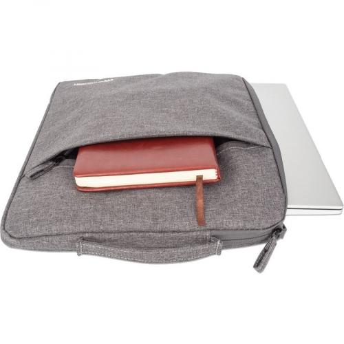 Manhattan Seattle Laptop Sleeve 15.6" , Grey, Padded, Extra Soft Internal Cushioning, Main Compartment With Double Zips, Zippered Front Pocket, Carry Loop, Water Resistant And Durable, Notebook Slipcase, Three Year Warranty Alternate-Image1/500
