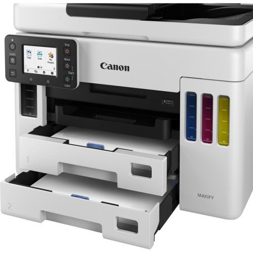 Canon MAXIFY GX GX7020 Inkjet Multifunction Printer Color Black White Copier/Fax/Scanner 1200x600 Dpi Print Automatic Duplex Print 350 Sheets Input Color Flatbed Scanner 1200 Dpi Optical Scan Color Fax Wireless LAN Canon PRINT App Alternate-Image1/500