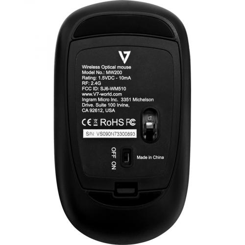 V7 Low Profile Wireless Optical Mouse   Black Alternate-Image1/500