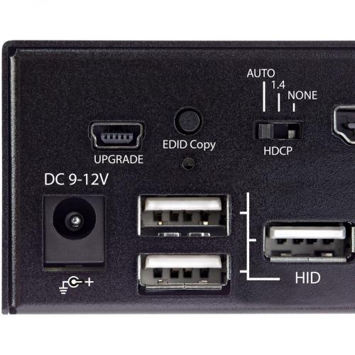 StarTech.com 2 Port HDMI KVM Switch 4K 60Hz UHD HDR, HDMI 2.0 Single Monitor, 2 Port USB 3.0 Hub, 4x USB HID, Audio, Hotkey Switching, TAA Alternate-Image1/500