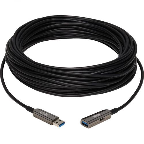 Tripp Lite By Eaton USB 3.2 Gen 1 CL3 Rated Fiber Active Optical Cable (AOC)   Extension/Repeater, A M/F, Black, 15 M (49 Ft.) Alternate-Image1/500