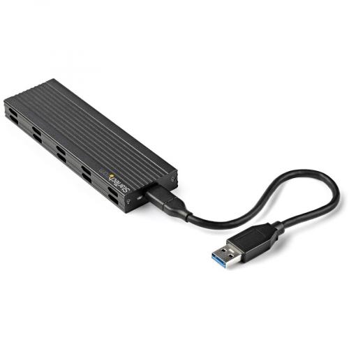 StarTech.com USB C 10Gbps To M.2 NVMe Or M.2 SATA SSD Enclosure, Portable M.2 PCIe/SATA SSD Aluminum Enclosure, USB C & USB A Host Cables Alternate-Image1/500