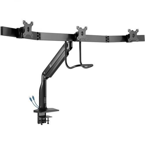 Tripp Lite By Eaton Safe IT Precision Placement Triple Display Desk Clamp/Grommet With Premium Gas Spring Arm And Antimicrobial Tape For 17" To 32" Displays Alternate-Image1/500