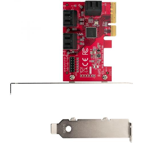 StarTech.com SATA PCIe Card, 6 Port PCIe SATA Expansion Card, 6Gbps SATA Adapter, Stacked SATA Connectors, PCI Express To SATA Converter Alternate-Image1/500