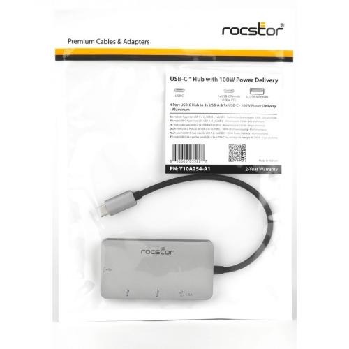 Rocstor Premium USB C To USB A Hub With 100W Power Delivery Alternate-Image1/500