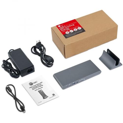 SIIG USB C Dual 4K Video MST Docking Station With 60WPD Charging Alternate-Image1/500