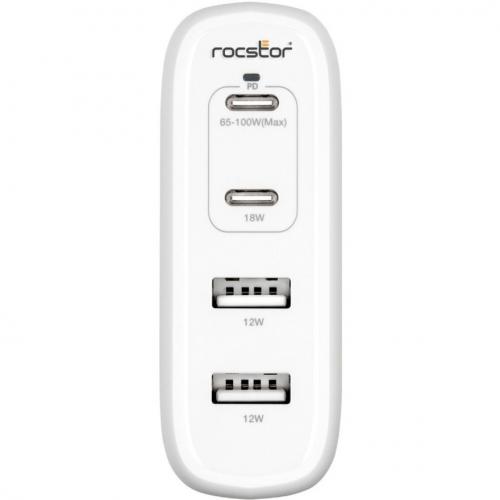 Rocstor 100W 4 Port Smart USB C Power AC Adapter Charger Alternate-Image1/500