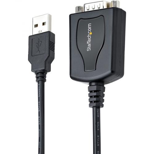 StarTech.com 3ft (1m) USB To Serial Cable With COM Port Retention, DB9 Male RS232 To USB Converter, USB To Serial Adapter, Prolific IC Alternate-Image1/500