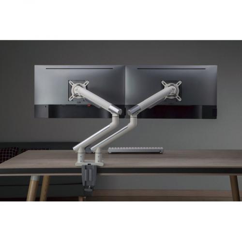 Amer Mounts HYDRA2A Desk Mount For Display Screen, Curved Screen Display, Monitor   Space Gray, Textured White Alternate-Image1/500