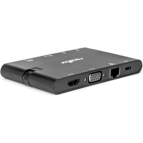 Rocstor Portable USB C Multiport Adapter, 2x USB C, USB A, HDMI, VGA, RJ45, SD Card Alternate-Image1/500