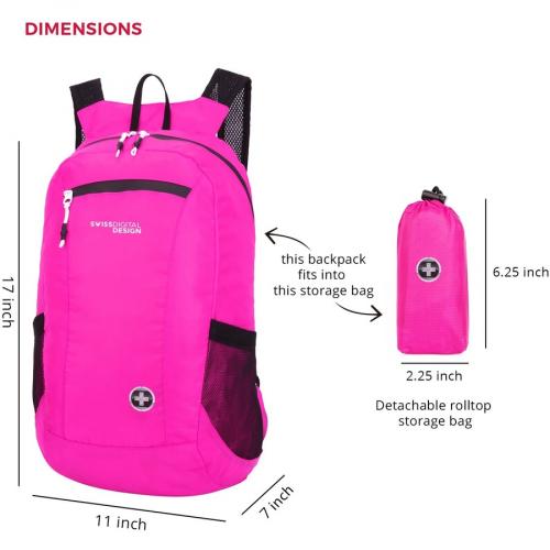 Swissdigital Design Seagull SD1595 46 Rugged Carrying Case (Backpack) For 16" Apple Notebook, Accessories, Tablet, Cell Phone, MacBook Pro   Fuchsia Alternate-Image1/500