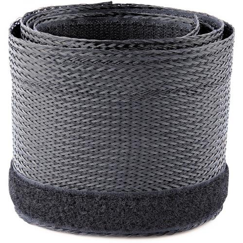 StarTech.com 10ft (3m) Cable Management Sleeve, Braided Mesh Wire Wraps/Floor Cable Covers, Computer Cable Manager/Cord Concealer Alternate-Image1/500