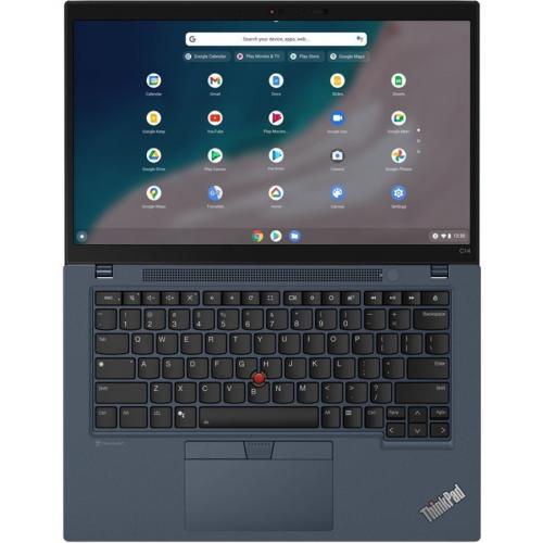 Lenovo ThinkPad C14 Gen 1 21C9000FUS 14" Chromebook   Full HD   1920 X 1080   Intel Core I5 12th Gen I5 1245U Deca Core (10 Core)   8 GB Total RAM   8 GB On Board Memory   256 GB SSD   Abyss Blue Alternate-Image1/500
