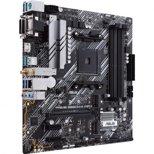 Asus Prime B550M A WIFI II Desktop Motherboard   AMD B550 Chipset   Socket AM4   Micro ATX Alternate-Image1/500