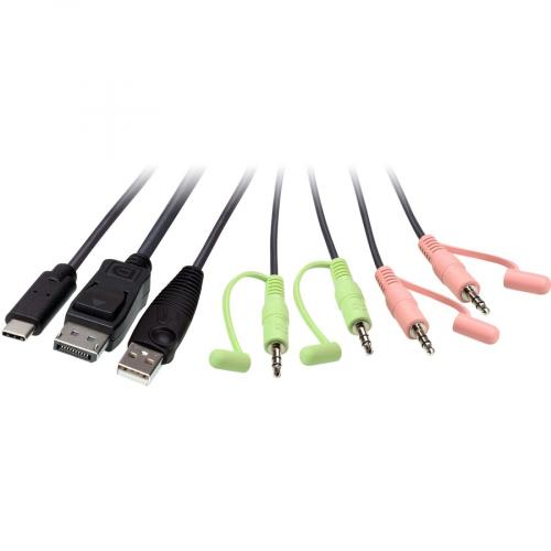 ATEN 2 Port USB C DisplayPort Hybrid Cable KVM Switch CS52DP Alternate-Image1/500
