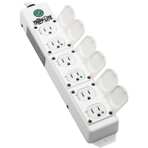 Tripp Lite By Eaton Safe IT UL 2930 Medical Grade Power Strip For Patient Care Vicinity, 6 Hospital Grade Outlets, Safety Covers, Antimicrobial, 15 Ft. Cord, Dual Ground Alternate-Image1/500