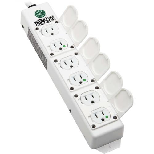 Tripp Lite By Eaton Safe IT UL 2930 Medical Grade Power Strip For Patient Care Vicinity, 6 Hospital Grade Outlets, Safety Covers, Antimicrobial, 6 Ft. Cord, Dual Ground Alternate-Image1/500