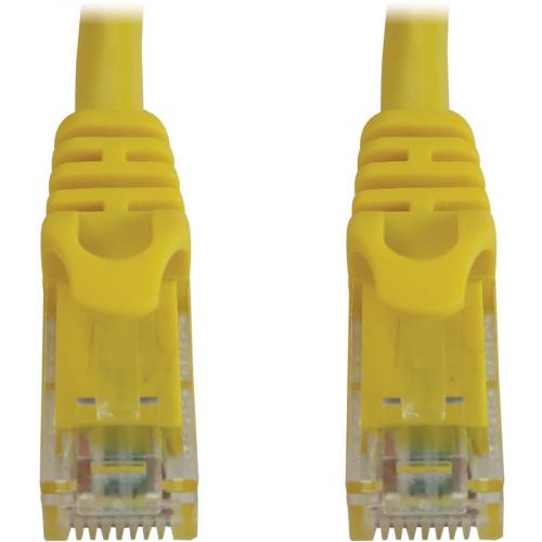 Eaton Tripp Lite Series Cat6a 10G Snagless Molded UTP Ethernet Cable (RJ45 M/M), PoE, Yellow, 1 Ft. (0.3 M) Alternate-Image1/500