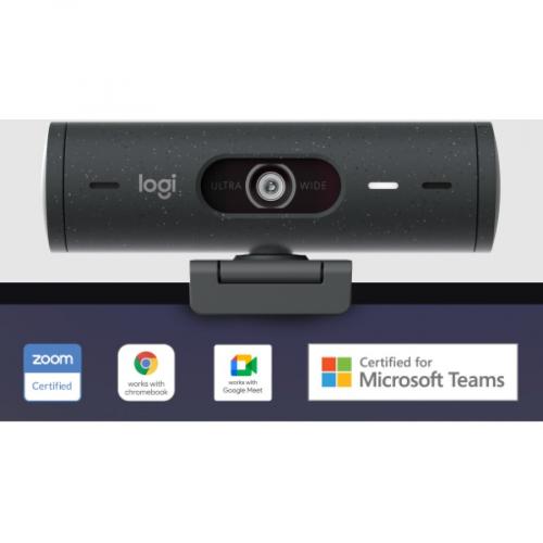 Logitech BRIO 500 Webcam   4 Megapixel   60 Fps   Graphite   USB Type C Alternate-Image1/500