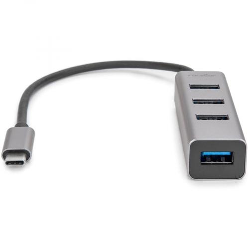 Rocstor Premium Portable 4 Port Aluminum Hub   USB C To 4x USB A Hub   USB 3.0 Hub   Bus Powered   USB C To USB Type A Hub   USB Type C   External   USB C 3.1 To 4 USB Type A 3.0 Port(s) USB A   For MacBook&copy;, MacBook Air&copy;, MacBook Pro&co... Alternate-Image1/500