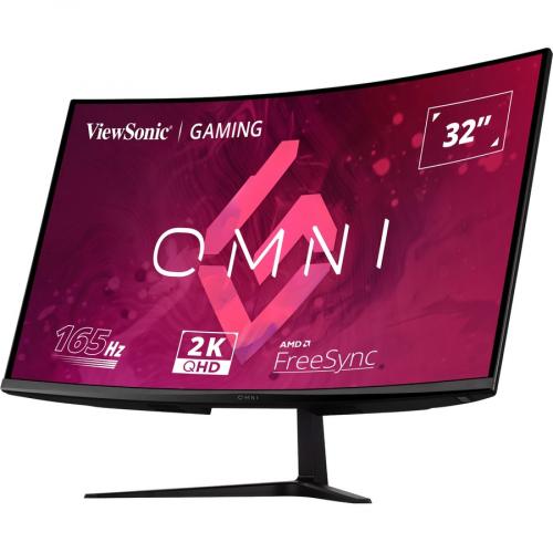 ViewSonic OMNI VX3218C 2K 32 Inch Curved 1ms 1440p 165hz Gaming Monitor With FreeSync Premium, Eye Care, HDMI And Display Port Alternate-Image1/500