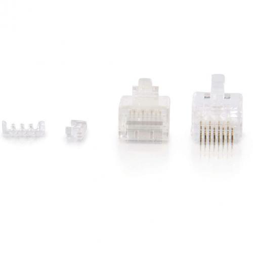C2G RJ45 Cat5E Modular (with Load Bar) Plug For Round Solid/Stranded Cable   100pk Alternate-Image1/500