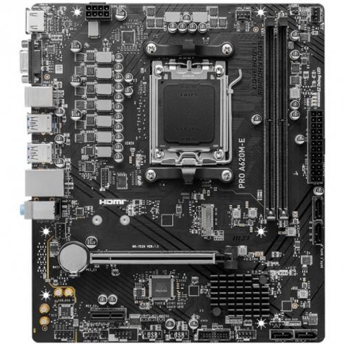 MSI Pro PRO A620M E Gaming Desktop Motherboard   AMD A620 Chipset   Socket AM5   Micro ATX Alternate-Image1/500