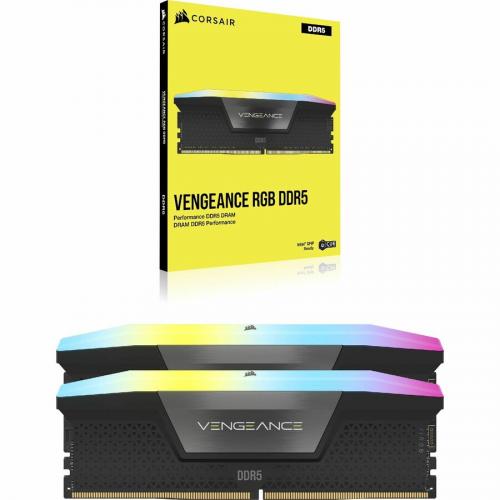 Corsair Vengeance RGB 64GB (2x32GB) DDR5 DRAM 6400MT/s C32 Memory Kit   Black Alternate-Image1/500