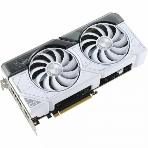 Asus Dual GeForce RTX 4070 White OC Edition 12GB Graphics Card White   3rd Generation RT Cores   4th Generation Tensor Cores   Powered By NVIDIA DLSS3   OC Mode: 2505 MHz / Default Mode: 2475 MHz   2.55 Slot Design   Dual Ball Fan Bearings Alternate-Image1/500
