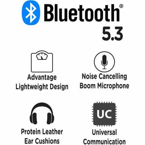 Morpheus 360 Advantage Stereo Wireless Headset With Detachable Boom Microphone   Bluetooth Headphones With 2.4GHz Receiver   UC Compatible   30H Talk Time   USB A Receiver   USB Type C Adapter   HS6500SBT Alternate-Image1/500