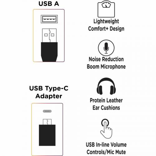 Morpheus 360 Connect USB Stereo UC Headset With Boom Microphone   Noise Reduction Mic   Eco Leather Ear Cushions   Inline Volume Controls   HS5600SU Alternate-Image1/500