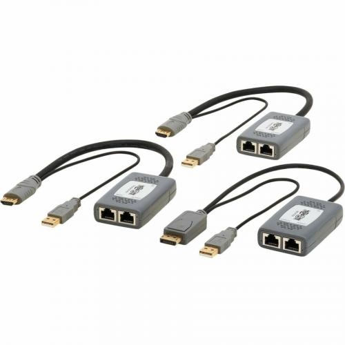 Tripp Lite By Eaton 2 Port DisplayPort To HDMI Over Cat6 Extender Kit, Pigtail Transmitter/2x Receivers, 4K 60 Hz, HDR, 4:4:4, 230 Ft. (70.1 M), TAA Alternate-Image1/500