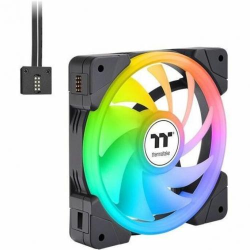 Thermaltake SWAFAN EX 14 ARGB PC Cooling Fan, 3 Fan Pcak, 500~2000 RPM, Magnetic Connection, Reversable Blades, Sync With MB RGB Software, CL F168 PL14SW A, Black Alternate-Image1/500