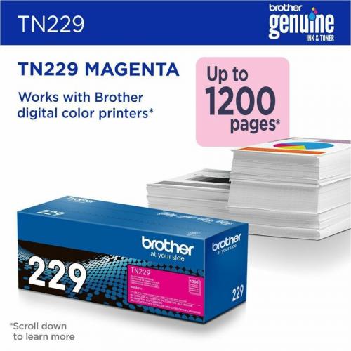 Brother Genuine TN229M Standard Yield Magenta Toner Cartridge Alternate-Image1/500