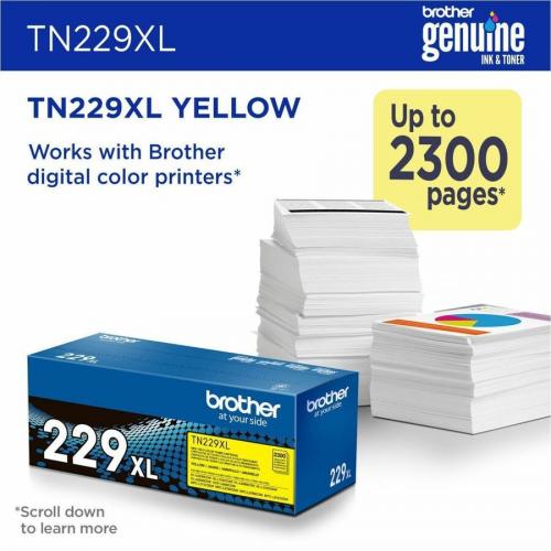 Brother Genuine TN229XLY High Yield Yellow Toner Cartridge Alternate-Image1/500