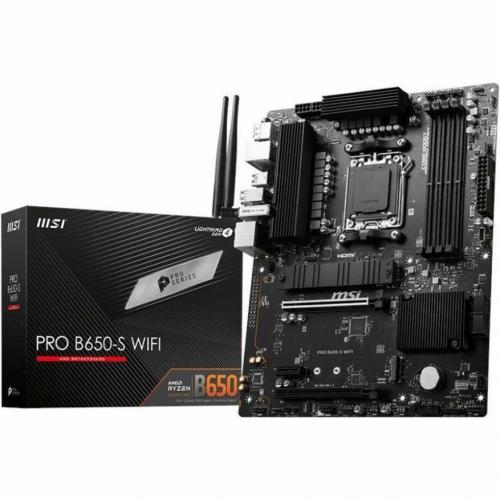MSI PRO B650 S WIFI Desktop Motherboard   AMD B650 Chipset   Socket AM5   ATX Alternate-Image1/500