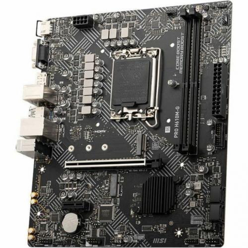 MSI PRO H610M G Desktop Motherboard   Intel H610 Chipset   Socket LGA 1700   Micro ATX Alternate-Image1/500