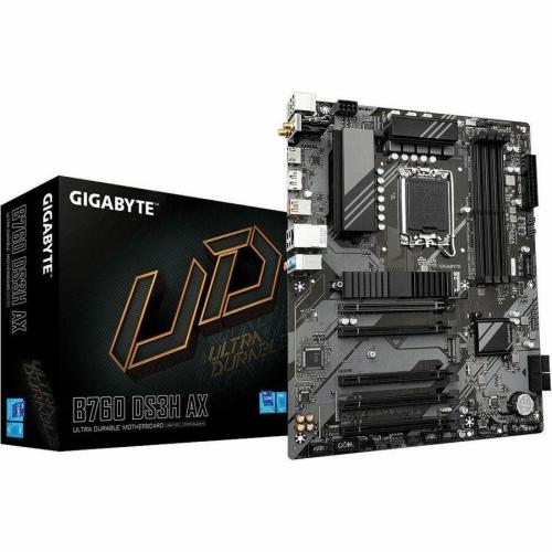 Gigabyte Ultra Durable B760 DS3H AX Gaming Desktop Motherboard   Intel B760 Chipset   Socket LGA 1700   ATX Alternate-Image1/500