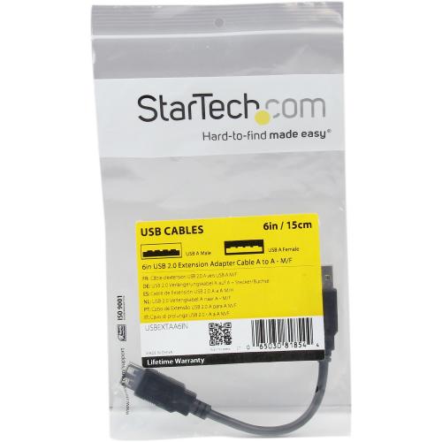 StarTech.com 6in USB 2.0 Extension Adapter Cable A To A   M/F Alternate-Image1/500