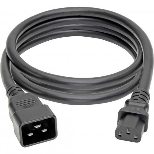 Eaton Tripp Lite Series C20 To C13 Power Cord For Computer   Heavy Duty, 15A, 100 250V, 14 AWG, 7 Ft. (2.13 M), Black Alternate-Image1/500