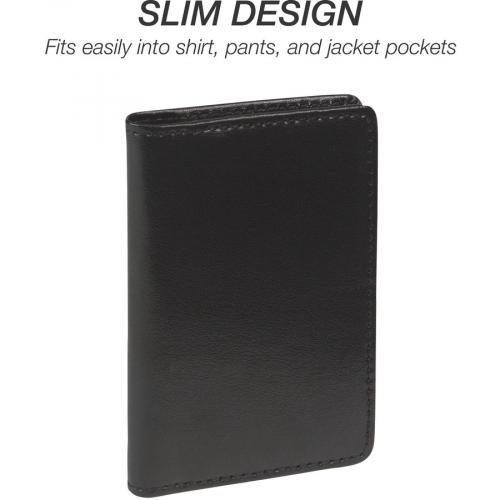 Samsill 81220 Regal Leather Business Card Holder, Case Holds 25 Business, Black (81220) Alternate-Image2/500