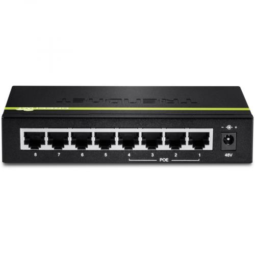 TRENDnet 8 Port 10/100Mbps PoE Switch, 4 X 10/100 Ports, 4 X 10/100 PoE Ports, 30W PoE Power Budget, 1.6 Gbps Switching Capacity, 802.3af, Limited Lifetime Protection, Black, TPE S44 Alternate-Image2/500