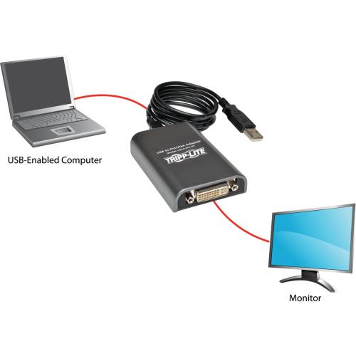 Tripp Lite By Eaton USB 2.0 To DVI/VGA External Multi Monitor Video Card, 128 MB SDRAM, 1920 X 1080 (1080p) @ 60 Hz Alternate-Image2/500