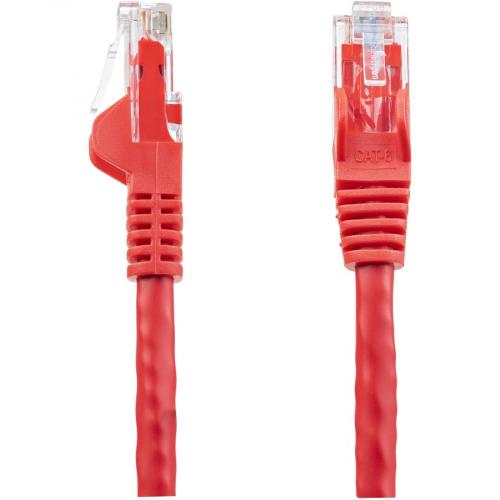 StarTech.com 50ft CAT6 Ethernet Cable   Red Snagless Gigabit   100W PoE UTP 650MHz Category 6 Patch Cord UL Certified Wiring/TIA Alternate-Image2/500