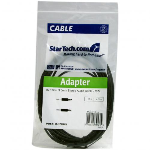 StarTech.com 15 Ft Slim 3.5mm Stereo Audio Cable   M/M Alternate-Image2/500