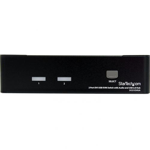 StarTech.com 2 Port DVI + USB KVM Switch With Audio   KVM Switch   USB 2.0 Hub   2 Ports   1 Local User   1U Alternate-Image2/500